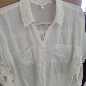 Maurices White Button Down Shirt